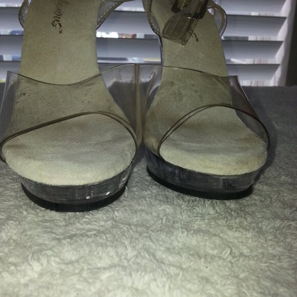 Cute Clear Low Platform Dancer High Heels Used Fabulicious - Picture 4 of 8